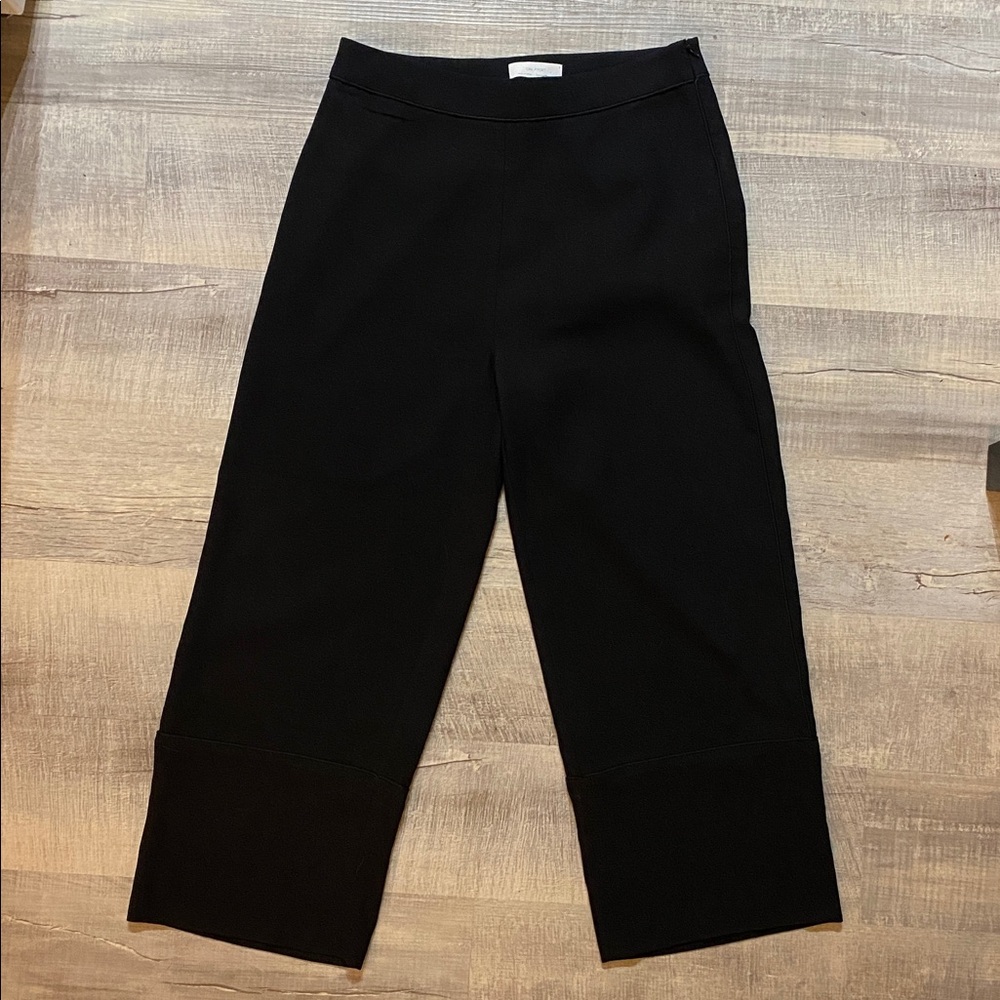 Oak + Fort Black Wide-Leg Cropped Pants